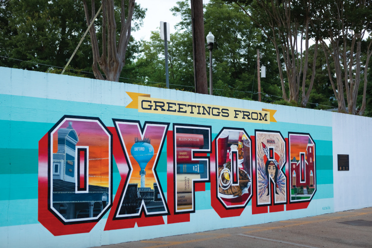 The Greetings from Oxford mural in Oxford.